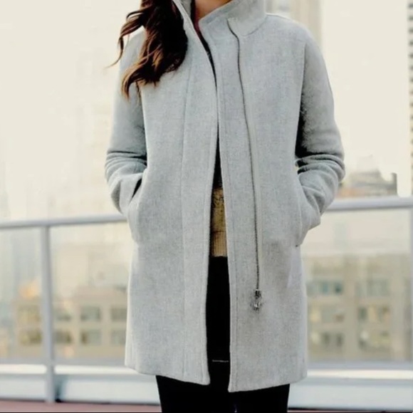 J. Crew The City Coat Light Gray Wool Pea Coat 4P